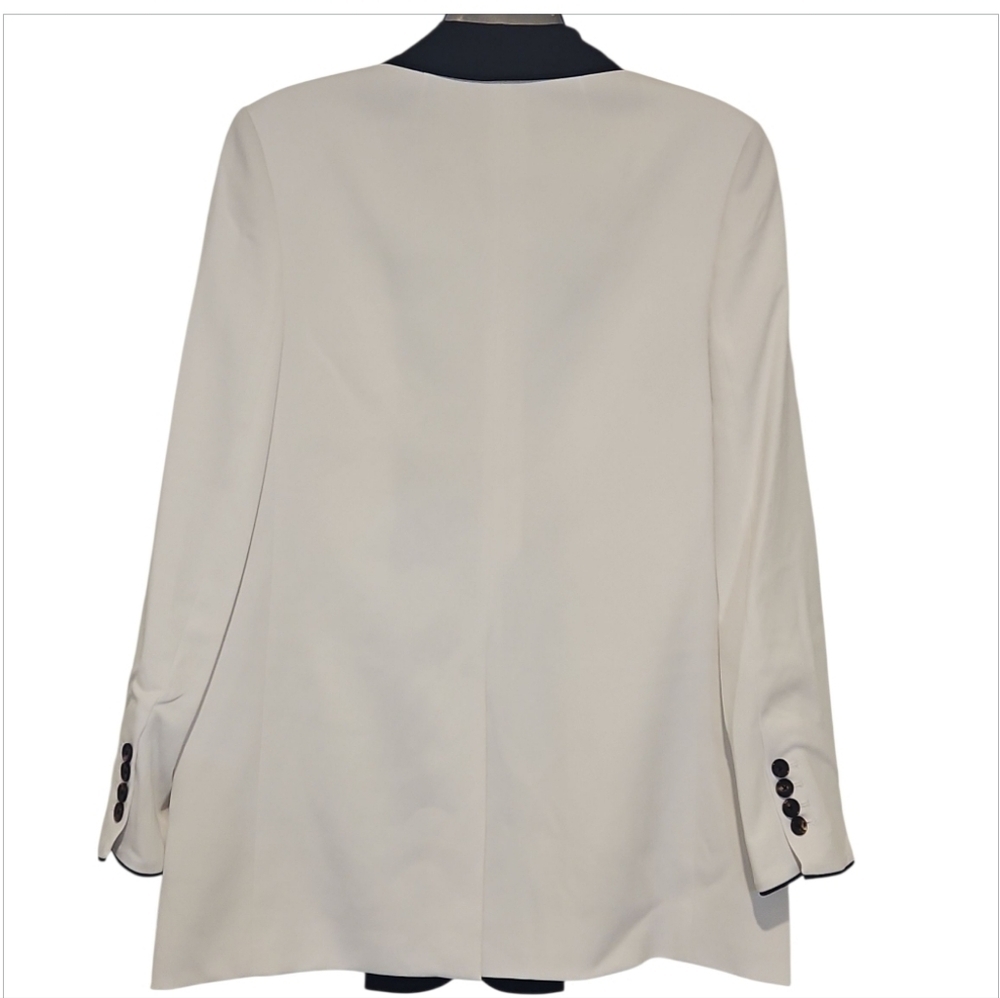 NWT Equipment Quincy Shawl Collar Blazer White Black Sz 8 - Picture 7 of 13